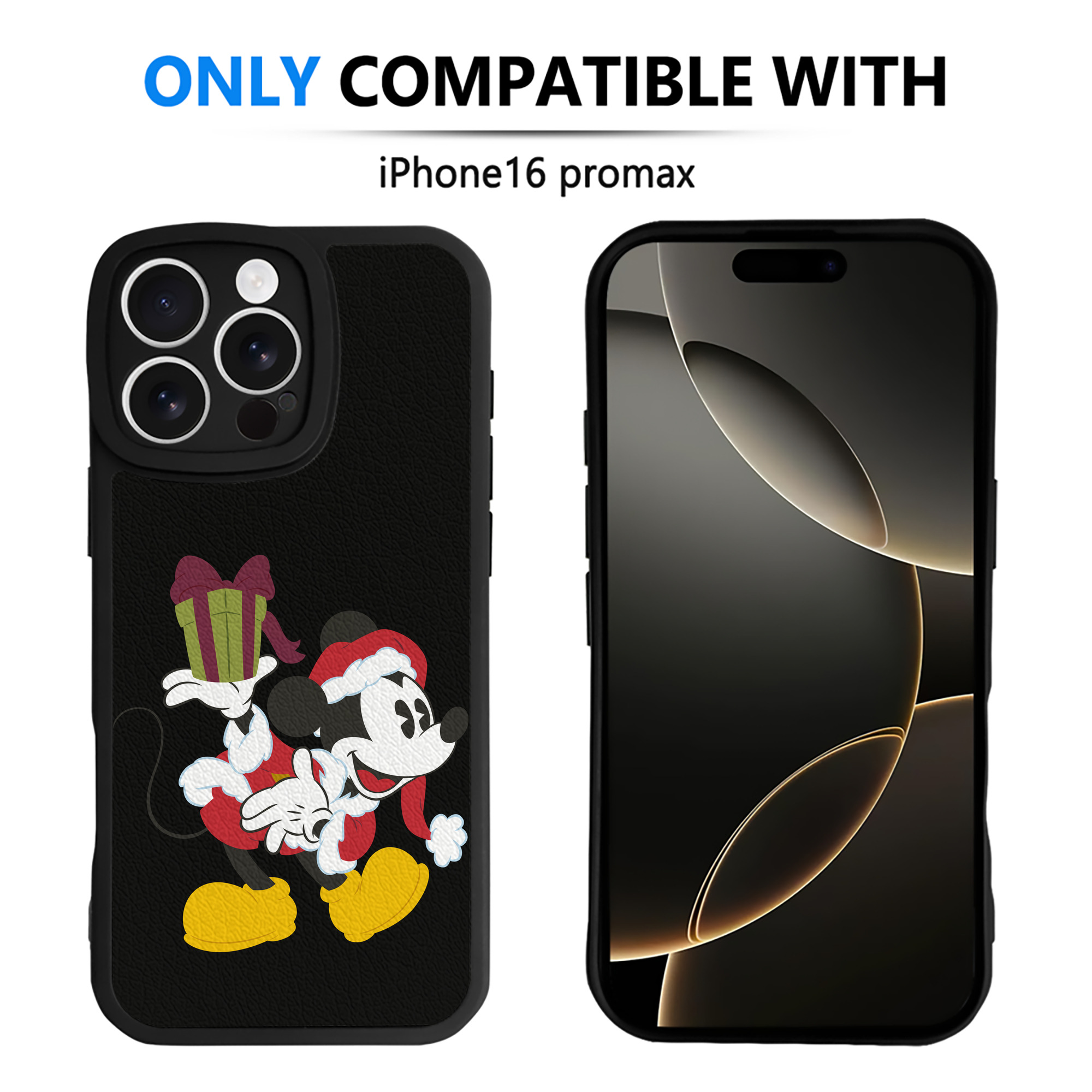 （画像用） ミッキーマウス Mickey Mouse 【iPhone 16シリーズ対応】シリコンスマホケース（レザー調） 材質：シリコン